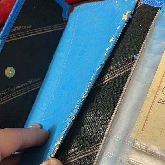 Vintage 1987 Blue Leather Rolf Wallet with all Packing Inserts NOS - Picture 8 of 13